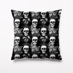 Outdoor Garden Cushion - Skull and Crown Black - Kitsch Republic