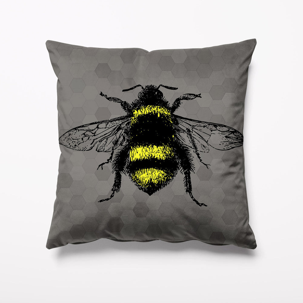 
            
                Load image into Gallery viewer, Outdoor Garden Cushion - Grey Bee - Kitsch Republic
            
        