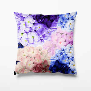 Outdoor Garden Cushion - Hydranger Floral Blue Purple - Kitsch Republic