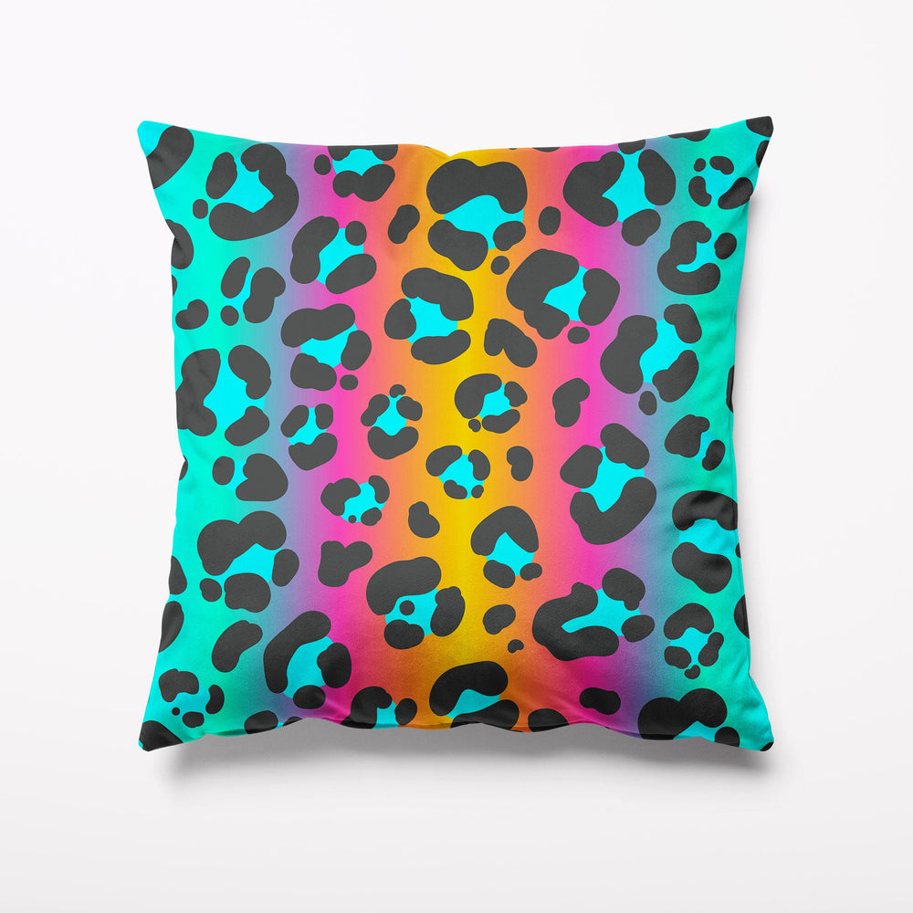 Outdoor Garden Cushion - Neon Leopard Animal Print - Kitsch Republic