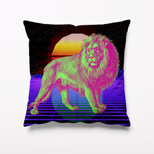 
            
                Load image into Gallery viewer, Outdoor Garden Cushion - Retro Neon Lion - Kitsch Republic
            
        