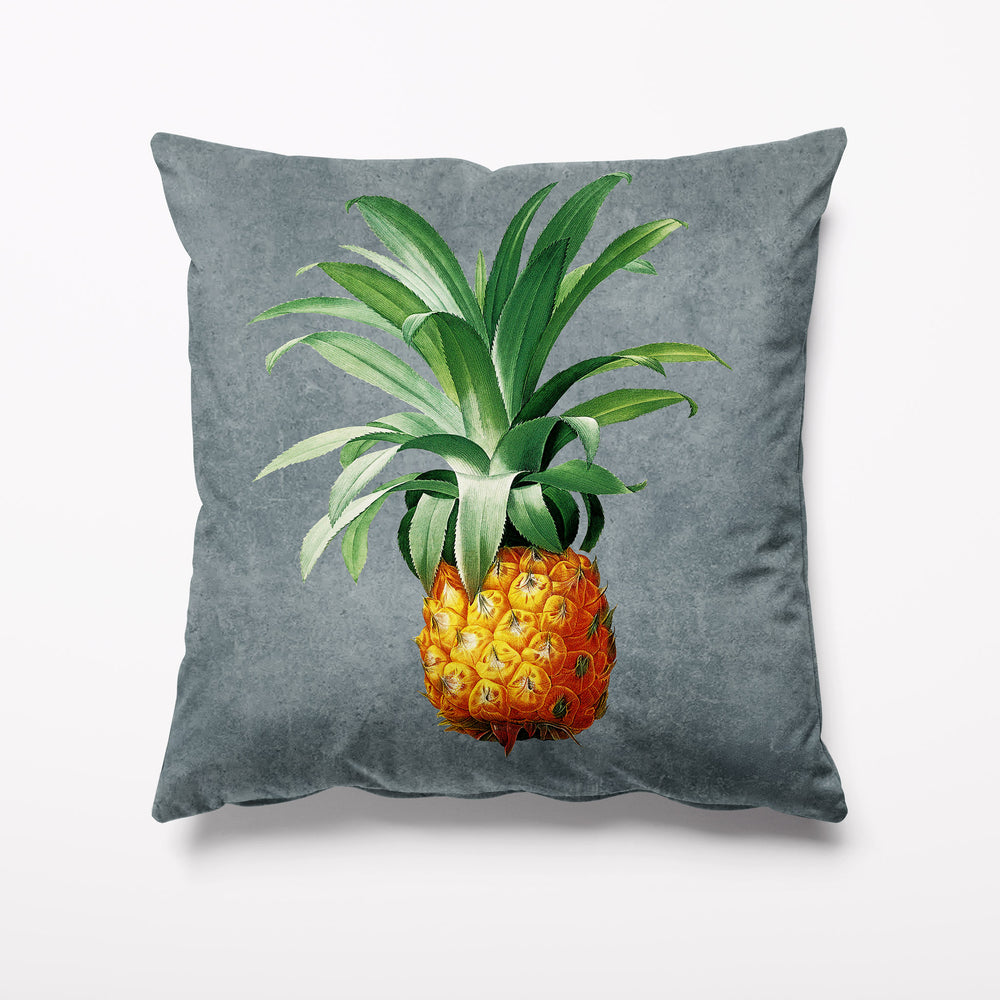 Outdoor Garden Cushion - Pineapple Grey Tiki Tropical - Kitsch Republic