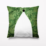 Outdoor Garden Cushion - Bollington White Nancy Green Floral - Kitsch Republic