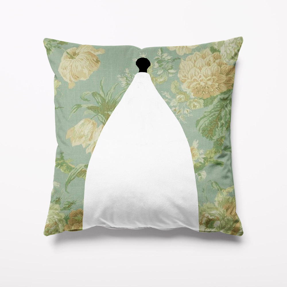 White Nancy Bollington Floral Velvet Cushion - Kitsch Republic