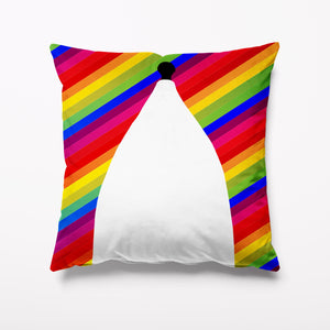 Outdoor Garden Cushion - Bollington White Nancy Rainbow - Kitsch Republic