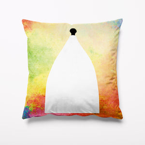 Outdoor Garden Cushion - Bollington White Nancy Yellow Textured - Kitsch Republic