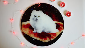 Pizza Cat in Space Glass Worktop Saver - Chopping Board - Placemat - Kitsch Republic