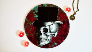 Rust Skull Steampunk Glass Worktop Saver - Chopping Board - Placemat - Kitsch Republic