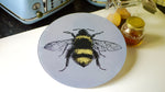 Grey Bee Glass Worktop Saver - Chopping Board - Placemat - Kitsch Republic