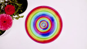 Rainbow Colourful Glass Worktop Saver - Chopping Board - Placemat - Kitsch Republic