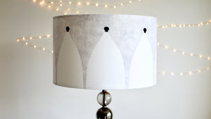 White Nancy Lampshade - Bollington - 40cm Grey Velvet - Kitsch Republic