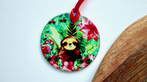 Sloth Glass Christmas Decoration - Kitsch Republic