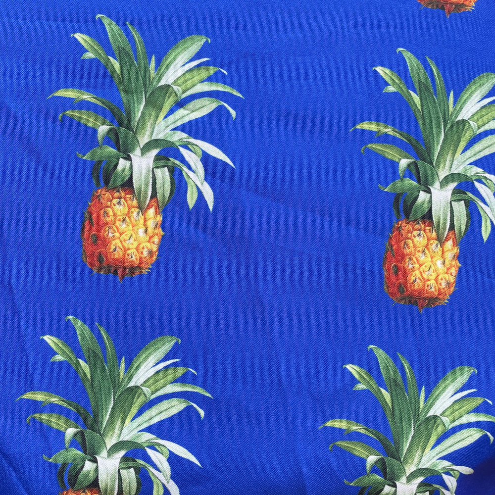 Fabric - Pineapples Blue - 1 Meter - Polyester