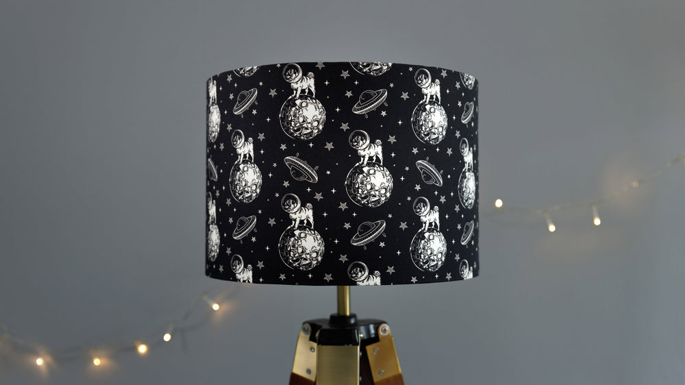 Pug Dog in Space Lampshade - For Lamp or Ceiling - Kitsch Republic