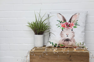 Cute Rabbit Velvet Cushion - Kitsch Republic