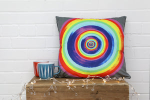 Rainbow Circle  Velvet Cushion - Kitsch Republic
