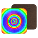 Rainbow Coaster, Rainbow Gift, Round Rainbow Drinks MAt
