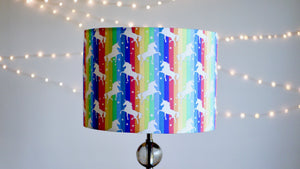 
            
                Load image into Gallery viewer, Unicorn and Rainbows 30cm Lampshade - Kitsch Republic
            
        