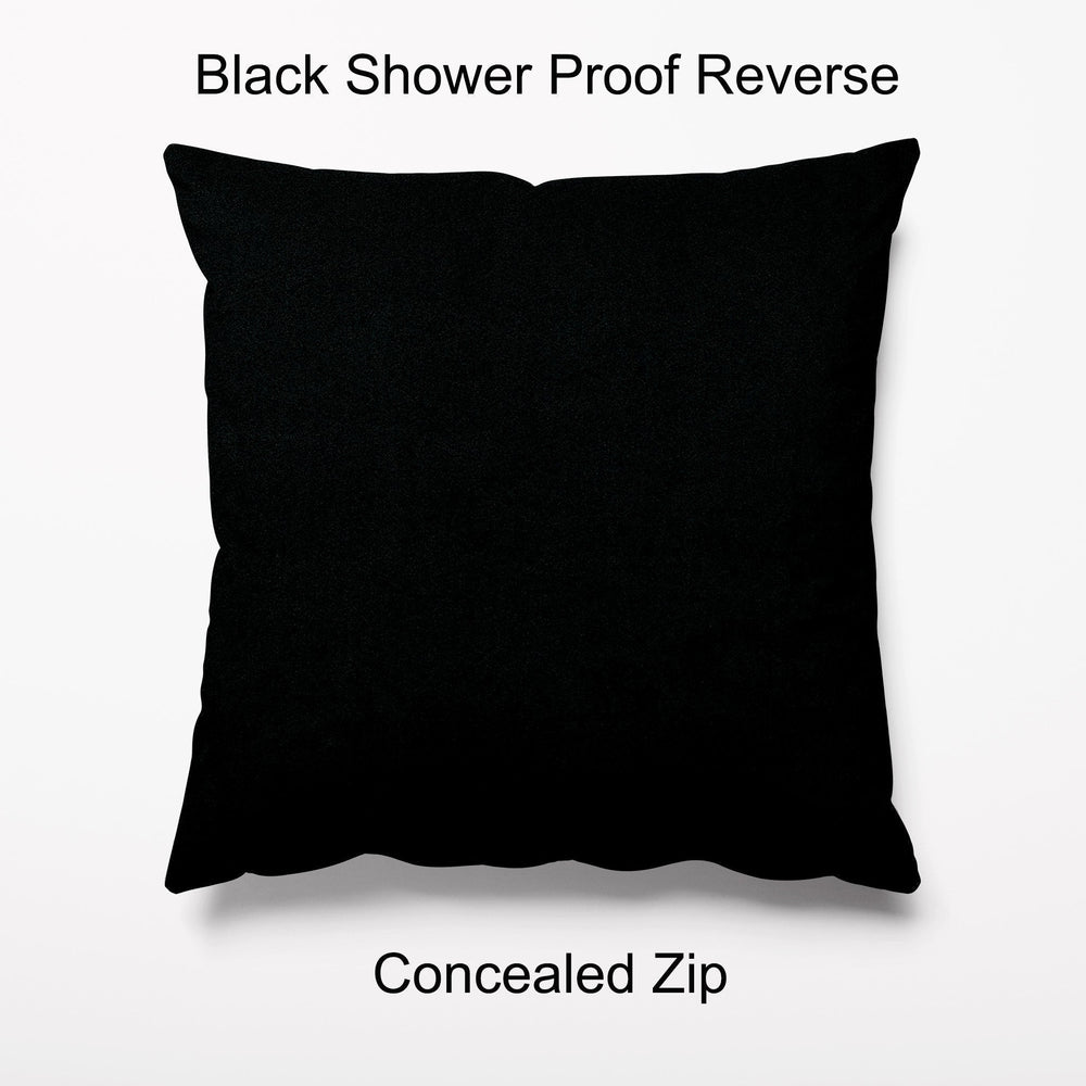 Outdoor Garden Cushion - Skull and Crown Black - Kitsch Republic
