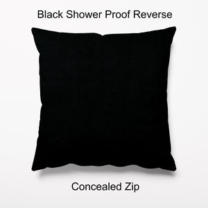 Outdoor Garden Cushion - Skull and Crown Black - Kitsch Republic