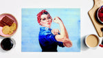 Rosie the Riveter 40cm x 30cm Worktop Saver / Serving Platter - Kitsch Republic