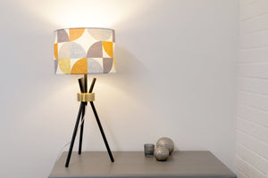 Scandi Circles Lampshade - Orange and Grey - Kitsch Republic