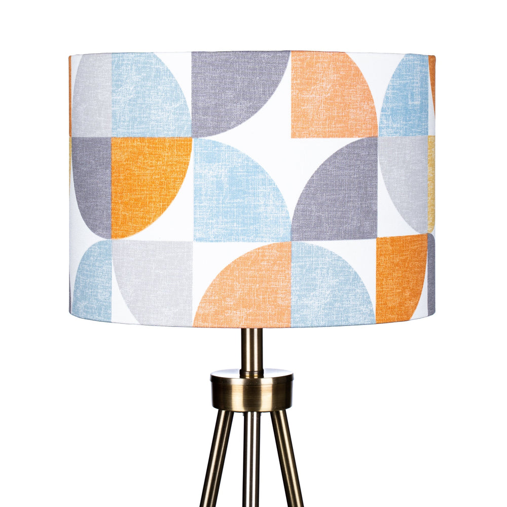 Scandi Circles Lampshade - Orange and Grey