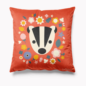 Scatterbrain Velvet Cushion - Badger - Kitsch Republic