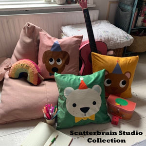 Scatterbrain Velvet Cushion - Badger - Kitsch Republic