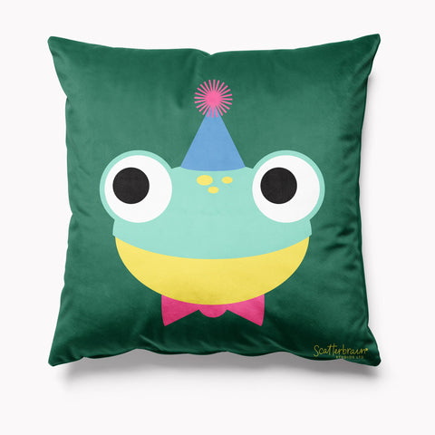 Scatterbrain Velvet Cushion - Froggy - Kitsch Republic