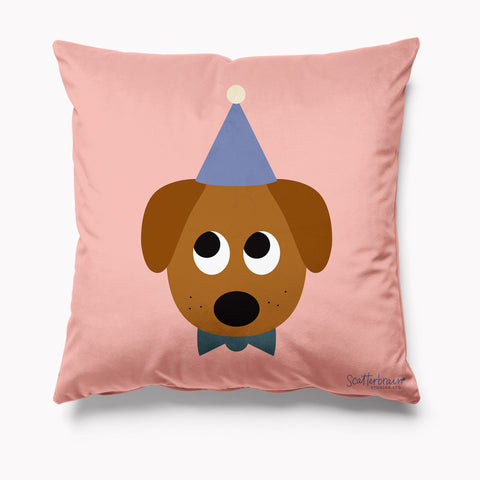 Scatterbrain Velvet Cushion - Party Pup Dog - Kitsch Republic