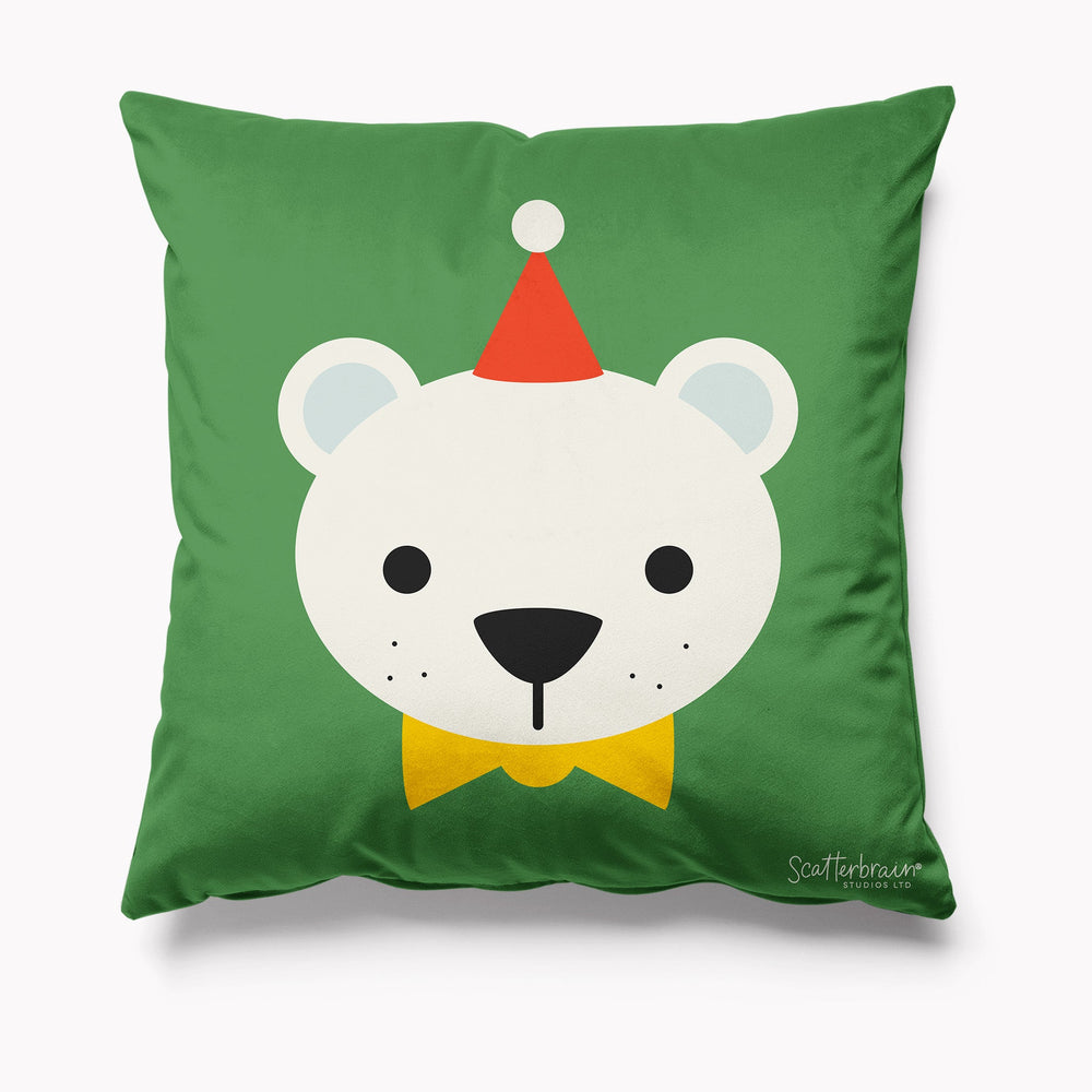 Scatterbrain Velvet Cushion - Polar Bear - Kitsch Republic