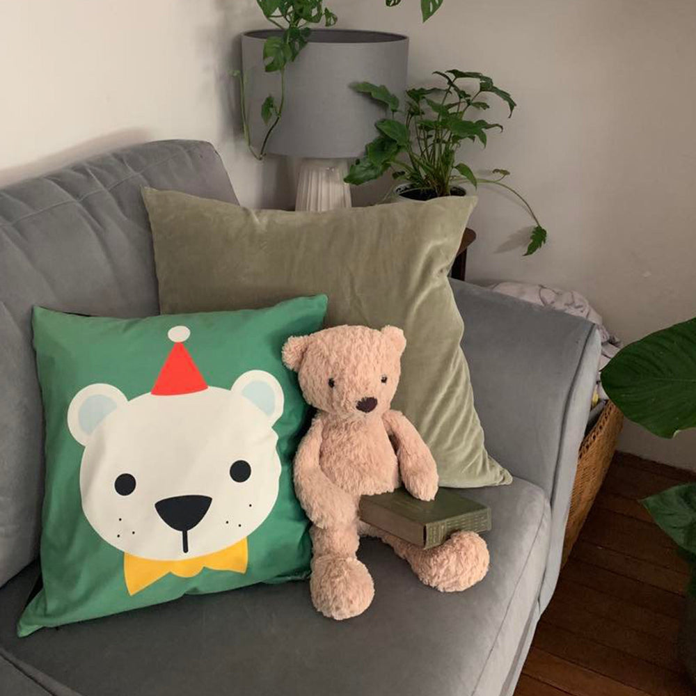 Scatterbrain Velvet Cushion - Polar Bear - Kitsch Republic