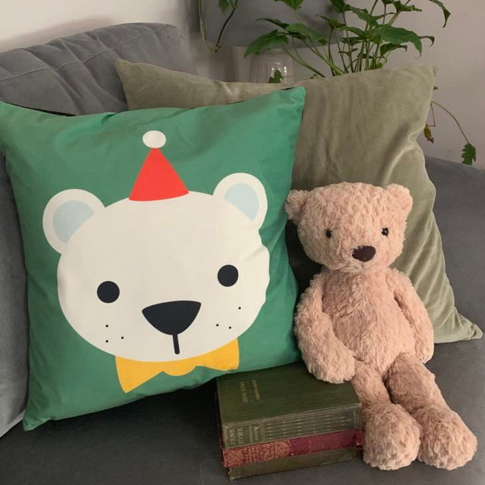 Scatterbrain Velvet Cushion - Polar Bear - Kitsch Republic