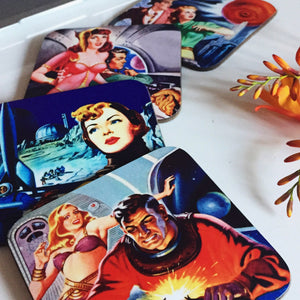 Retro Sci Fi Coasters - Set of 4 - Kitsch Republic