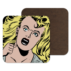 Screaming Woman Vintage Horror Film Coaster