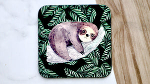 Sloth Gift, Sloths coaster, animal drinks mat