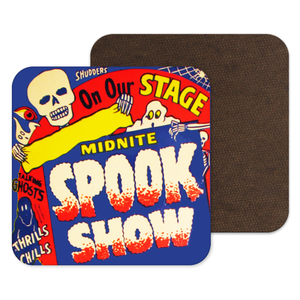 Spook Show Vintage Horror Halloween Coaster