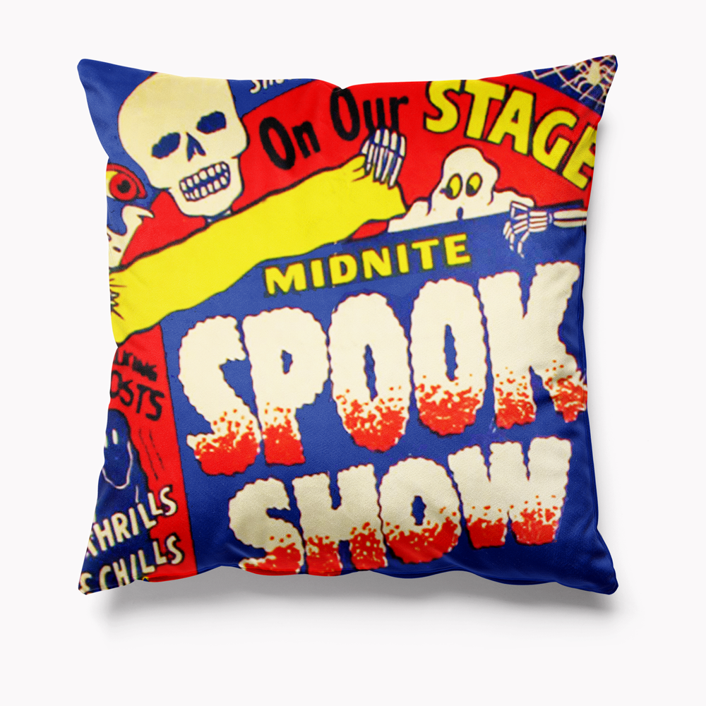 Spook Show Vintage halloween Horror Velvet Cushion Retro