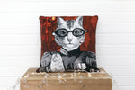 Steampunk Cat Velvet Cushion - Kitsch Republic