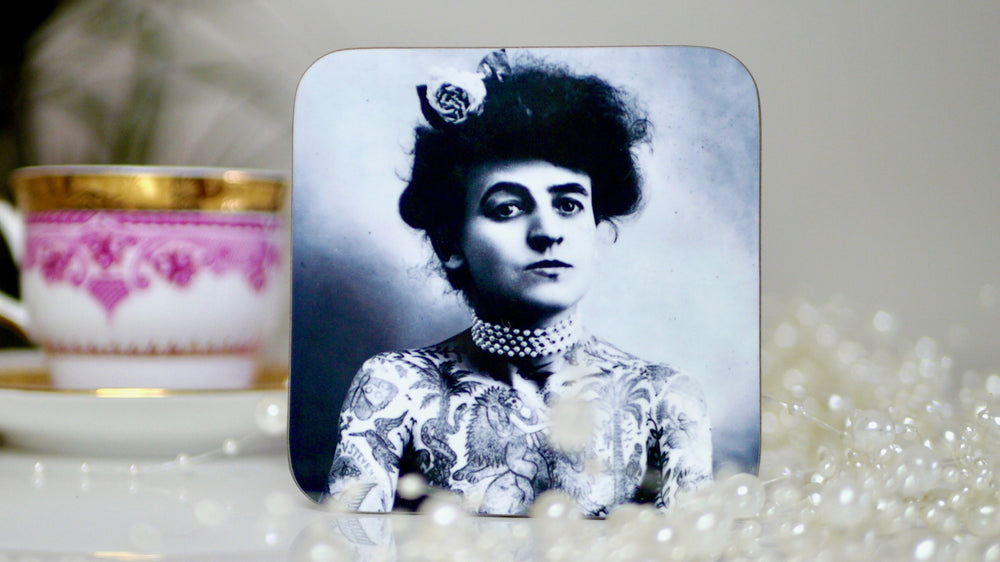 Tattoo Woman Vintage Coaster - Kitsch Republic