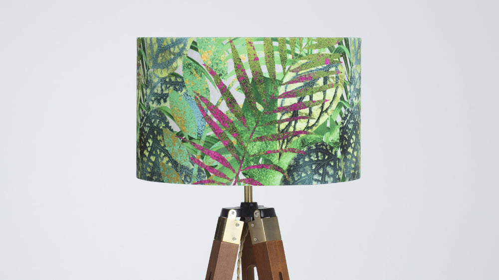 Tropical Leaves Velvet Lampshade - Kitsch Republic