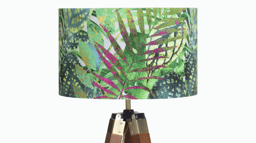 Tropical Leaves Velvet Lampshade - Kitsch Republic