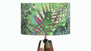 
            
                Load image into Gallery viewer, Tropical Leaves Velvet Lampshade - Kitsch Republic
            
        