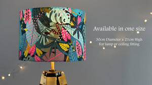 Tropical Leaves Lampshade Green Pink Snakes - For Lamp or Ceiling - Kitsch Republic