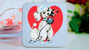 Poodle Valentines Dog Coaster - Kitsch Republic