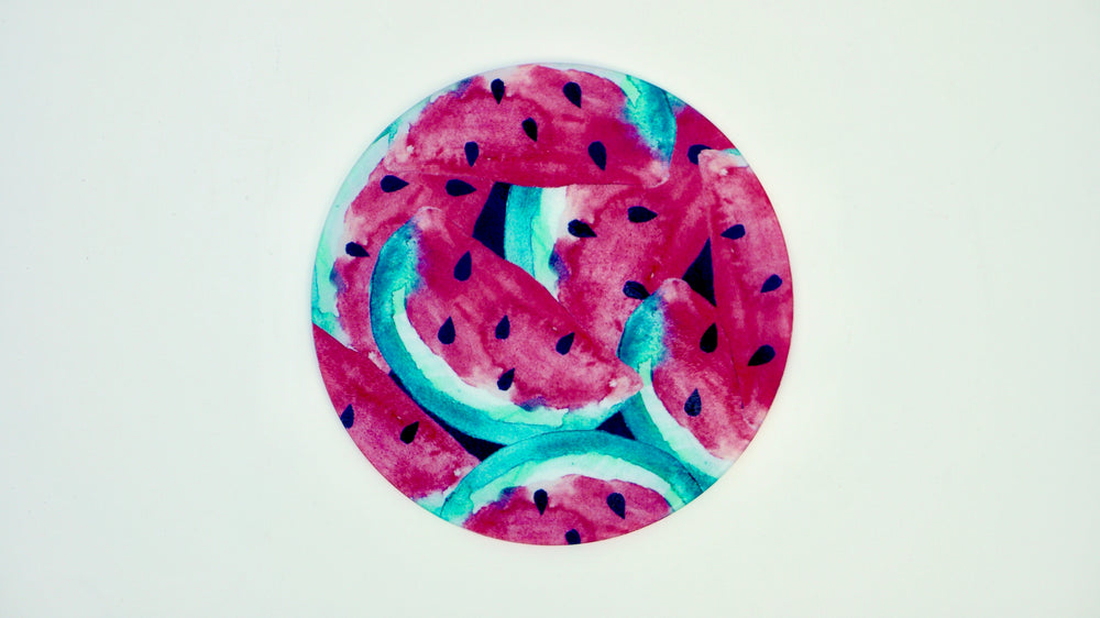 Tropical Watermelon Glass Worktop Saver - Chopping Board - Placemat - Kitsch Republic