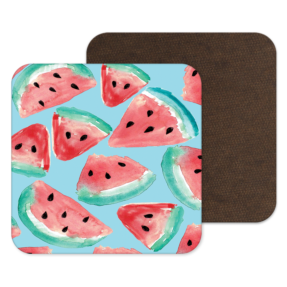 Watermelon Coasters, Tropical Interiors, Fruit Gift, Blue coasters