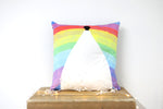 White Nancy Bollington Rainbow Velvet Cushion - Kitsch Republic