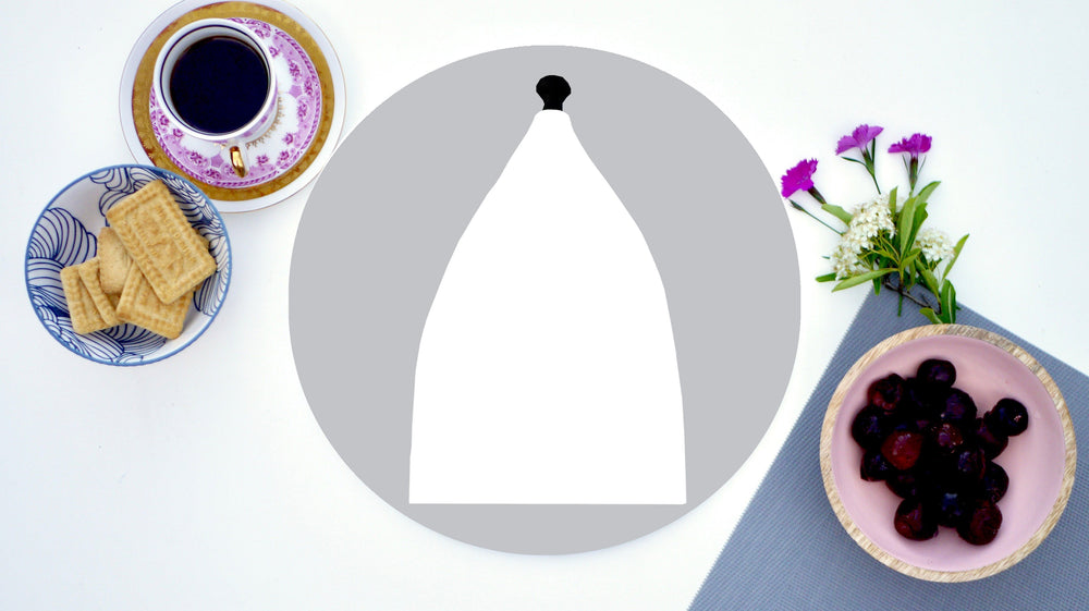 White Nancy Grey Worktop Saver - Chopping Board - Placemat - Kitsch Republic